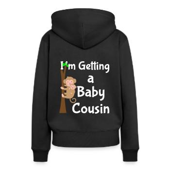 Ich bekomme einen Cousin Baby Affen Neugeborenes - Frauen Premium Bio Hoodie - Schwarz - Hinten - Julia (174cm)
