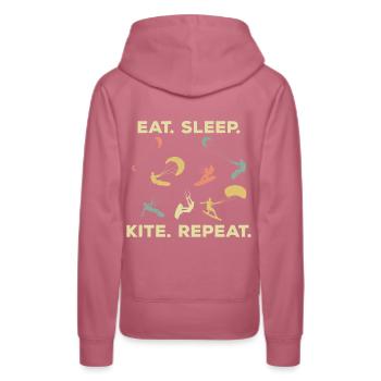 Kiter - Frauen Premium Bio Hoodie - Malve - Hinten - Isabella (175cm)