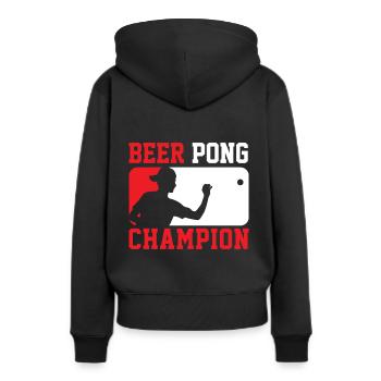 Beer Pong Champion Bierpong Saufen Trinkspiel - Frauen Premium Bio Hoodie - Schwarz - Hinten - Julia (174cm)