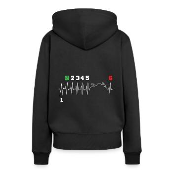 Motorrad Herzschlag Gangschaltung Schaltung Bike - Frauen Premium Bio Hoodie - Schwarz - Hinten - Julia (174cm)