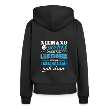LKW-Fahrer LKW Fahrer Spruch Brummi Trucker Truck - Frauen Premium Bio Hoodie - Schwarz - Hinten - Julia (174cm)