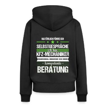 KFZ-Mechaniker Mechatroniker Automechaniker KFZ - Frauen Premium Bio Hoodie - Schwarz - Hinten - Julia (174cm)