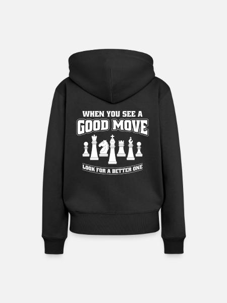 Schach Schachspieler Evolution Schachmatt Chess - Frauen Premium Bio Hoodie - Schwarz
