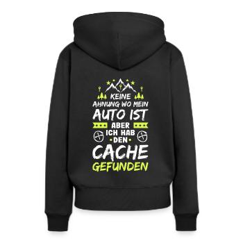 Geocaching Keine Ahnung Geocacher Cache Geocachen - Frauen Premium Bio Hoodie - Schwarz - Hinten - Julia (174cm)