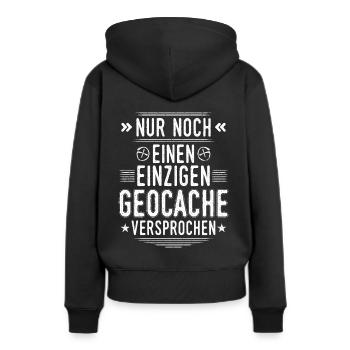 Geocaching Nur noch einen Geocache Cache Geocachen - Frauen Premium Bio Hoodie - Schwarz - Hinten - Julia (174cm)