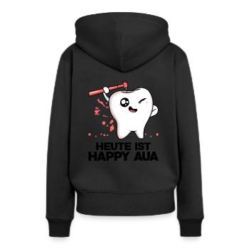 Zahnarzt Heute Ist Happy Aua Zähne Zahnmediziner Z - Frauen Premium Bio Hoodie - Schwarz - Hinten - Julia (174cm)
