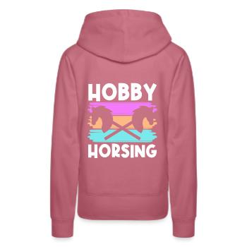 Hobby Horse Retro Grafik Steckenpferde Reiten Tren - Frauen Premium Bio Hoodie - Malve - Hinten - Isabella (175cm)