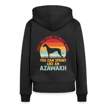 Azawakh Hundebesitzer Arabischer Windhund Tuareg Sloughi - Frauen Premium Bio Hoodie - Schwarz - Hinten - Julia (174cm)
