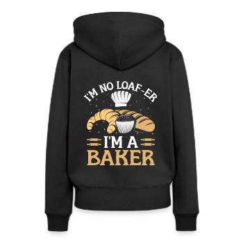 Boulangerie Boulangerie Pâtisserie Confiserie Boulanger Confiserie - Sweat à capuche Premium bio Femme - noir - Dos - Julia (174cm)