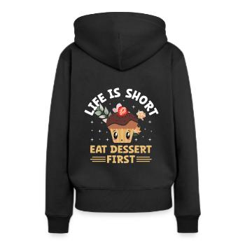 Backen Bäckerei Konditorei Konditor Bäcker Konditorei - Frauen Premium Bio Hoodie - Schwarz - Hinten - Julia (174cm)