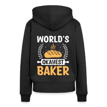 Boulangerie Boulangerie Pâtisserie Confiserie Boulanger Confiserie - Sweat à capuche Premium bio Femme - noir - Dos - Julia (174cm)