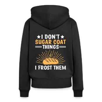Backen Bäckerei Konditorei Konditor Bäcker Konditorei - Frauen Premium Bio Hoodie - Schwarz - Hinten - Julia (174cm)