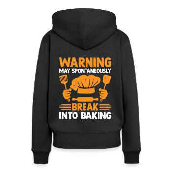 Boulangerie Boulangerie Pâtisserie Confiserie Boulanger Confiserie - Sweat à capuche Premium bio Femme - noir - Dos - Julia (174cm)
