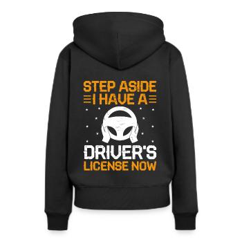 Permis de conduire passé Nouveau permis de conduire S - Sweat à capuche Premium bio Femme - noir - Dos - Julia (174cm)