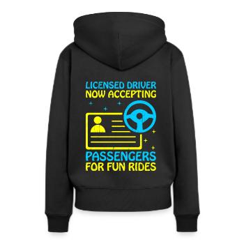 Permis de conduire passé Nouveau permis de conduire S - Sweat à capuche Premium bio Femme - noir - Dos - Julia (174cm)