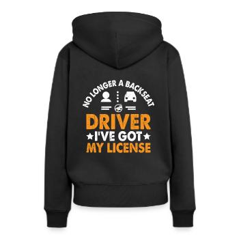 Permis de conduire passé Nouveau permis de conduire S - Sweat à capuche Premium bio Femme - noir - Dos - Julia (174cm)