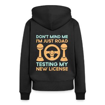 Permis de conduire passé Nouveau permis de conduire S - Sweat à capuche Premium bio Femme - noir - Dos - Julia (174cm)