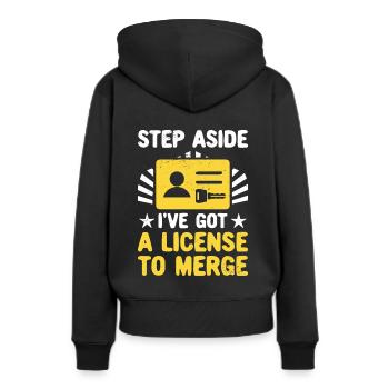 Permis de conduire passé Nouveau permis de conduire S - Sweat à capuche Premium bio Femme - noir - Dos - Julia (174cm)
