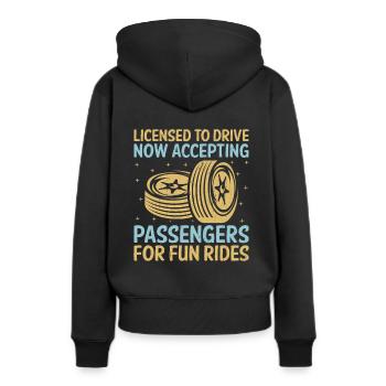 Permis de conduire passé Nouveau permis de conduire S - Sweat à capuche Premium bio Femme - noir - Dos - Julia (174cm)