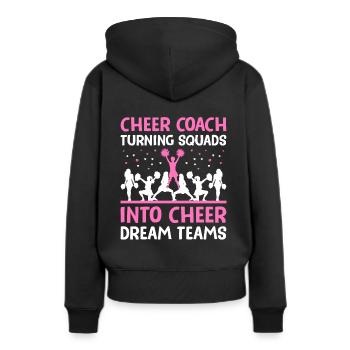 Cheerleading Coach Cheer Coach Cheerleader Cheer T - Frauen Premium Bio Hoodie - Schwarz - Hinten - Julia (174cm)