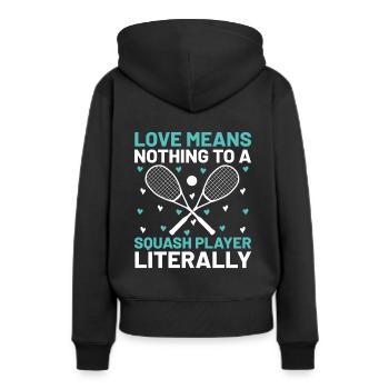 Squashspieler Squash-Tennisspieler Raquetball-Spor - Frauen Premium Bio Hoodie - Schwarz - Hinten - Julia (174cm)