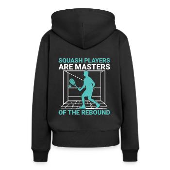 Squashspieler Squash-Tennisspieler Raquetball-Spor - Frauen Premium Bio Hoodie - Schwarz - Hinten - Julia (174cm)