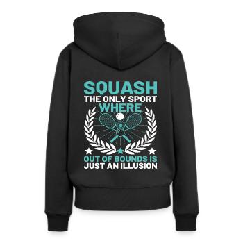 Squashspieler Squash-Tennisspieler Raquetball-Spor - Frauen Premium Bio Hoodie - Schwarz - Hinten - Julia (174cm)