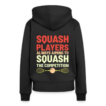 Squashspieler Squash-Tennisspieler Raquetball-Spor - Frauen Premium Bio Hoodie - Schwarz - Hinten - Julia (174cm)