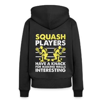 Squashspieler Squash Tennisspieler Raquetball Spor - Frauen Premium Bio Hoodie - Schwarz - Hinten - Julia (174cm)