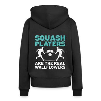 Squashspieler Squash Tennisspieler Raquetball Spor - Frauen Premium Bio Hoodie - Schwarz - Hinten - Julia (174cm)