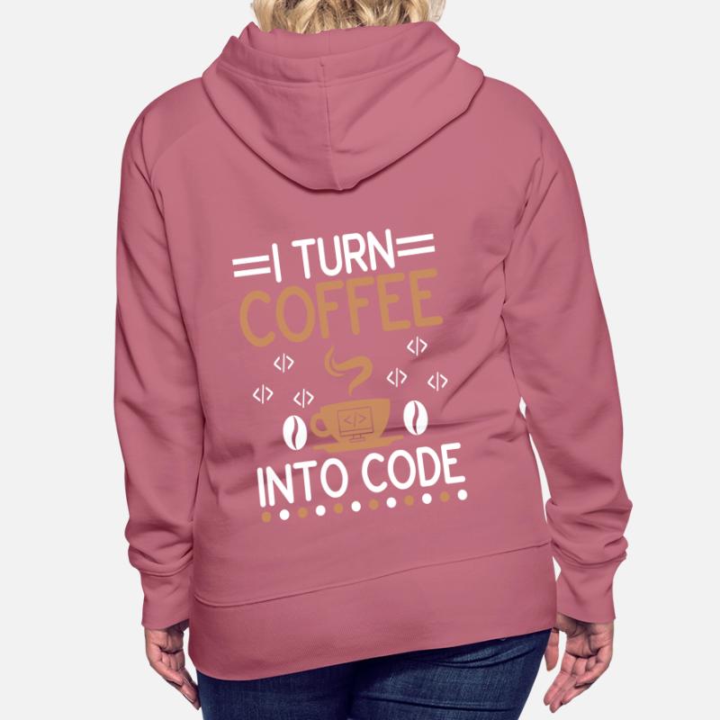 Kaffee-Codierung Programmierer Programmierer Entwickler Nerd Coff Frauen Premium Bio Hoodie