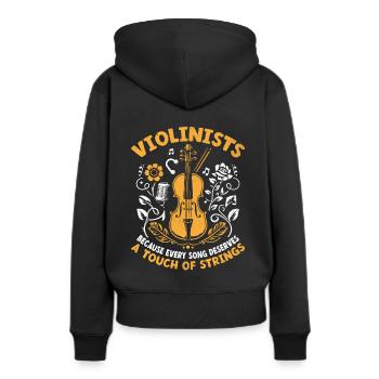 Geiger, weil jeder Song einen Hauch von - Frauen Premium Bio Hoodie - Schwarz - Hinten - Julia (174cm)