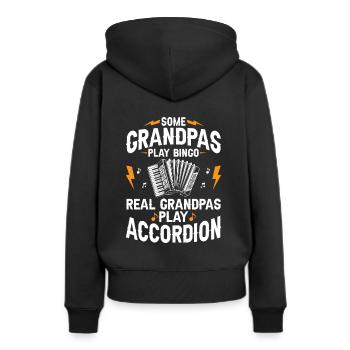 Einige Opas spielen Bingo Echte Opas spielen Akkord - Frauen Premium Bio Hoodie - Schwarz - Hinten - Julia (174cm)