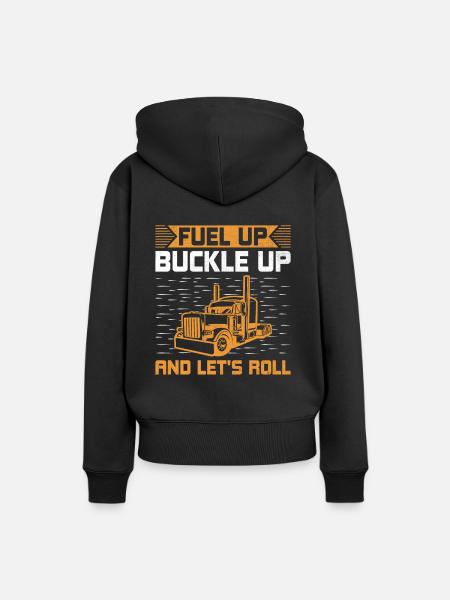 Trucker Driving Dad Trucker Father Truck Driver - Women’s Premium Organic Hoodie - black