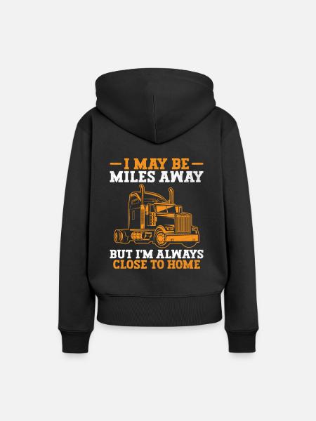 Trucker Driving Dad Trucker Father Truck Driver - Women’s Premium Organic Hoodie - black