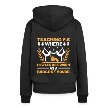 Sportlehrer Sportlehrer Schullehrer - Frauen Premium Bio Hoodie - Schwarz - Hinten - Julia (174cm)