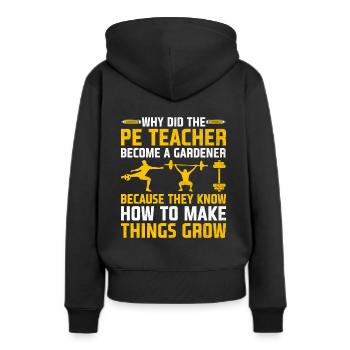 Professeur d’éducation physique Professeurs d’éducation physique École Spor - Sweat à capuche Premium bio Femme - noir - Dos - Julia (174cm)