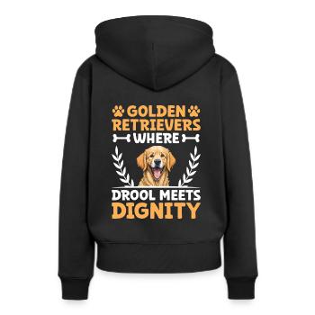 Golden Retrievers où la bave rencontre la dignité GR Dog - Sweat à capuche Premium bio Femme - noir - Dos - Julia (174cm)