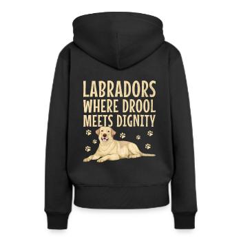 Labradors où la bave rencontre la dignité Labrador Retri - Sweat à capuche Premium bio Femme - noir - Dos - Julia (174cm)