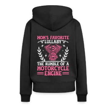 La berceuse préférée de maman : le grondement d’une moto - Sweat à capuche Premium bio Femme - noir - Dos - Julia (174cm)