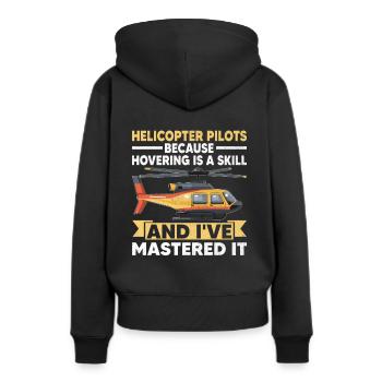 Hubschrauberpiloten, weil das Schweben eine Herausforderung ist - Frauen Premium Bio Hoodie - Schwarz - Hinten - Julia (174cm)
