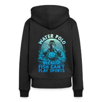 water-polo : parce que les poissons ne peuvent pas faire de sports aquatiques - Sweat à capuche Premium bio Femme - noir - Dos - Julia (174cm)