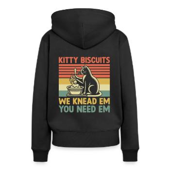Kätzchenkekse Wir Kneten Em Du Brauchst Em Backen Backen - Frauen Premium Bio Hoodie - Schwarz - Hinten - Julia (174cm)