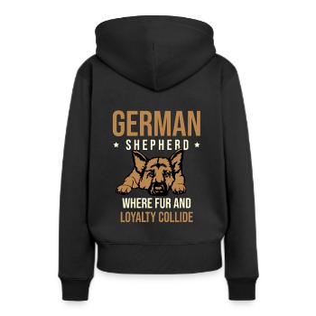 Berger Allemand Où La Fourrure Et La Loyauté Chien Entrent En Collision - Sweat à capuche Premium bio Femme - noir - Dos - Julia (174cm)
