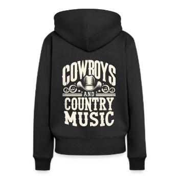 Cowboys Und Country Musik Song Liebhaber Country Songs - Frauen Premium Bio Hoodie - Schwarz - Hinten - Julia (174cm)