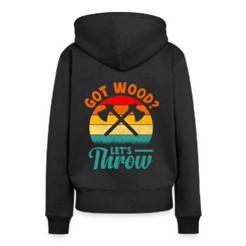 Got Wood Lad os kaste øksekaster øksekaster - Dame Premium hoodie, økologisk bomuld - sort - Bagpå - Julia (174cm)