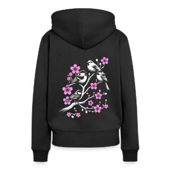 Oiseaux Observation des oiseaux Observation des oiseaux Birdwatcher - Sweat à capuche Premium bio Femme - noir - Dos - Julia (174cm)