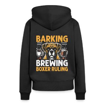 Aboyement Brassage Boxer Régner Amateur de café Chien - Sweat à capuche Premium bio Femme - noir - Dos - Julia (174cm)