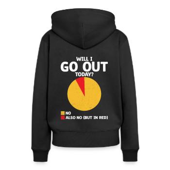 Werde ich heute ausgehen Sprüche für Introvertierte - Frauen Premium Bio Hoodie - Schwarz - Hinten - Julia (174cm)