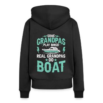 Certains grands-pères jouent au bingo de vrais grands-pères font du bateau - Sweat à capuche Premium bio Femme - noir - Dos - Julia (174cm)